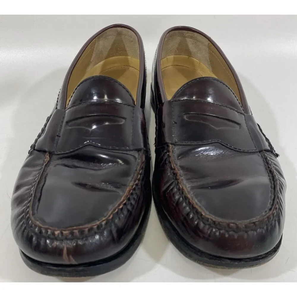 Vintage Cole Haan Pennyloafers Chestnut Brown‎ Leather 90s Preppy 10.5